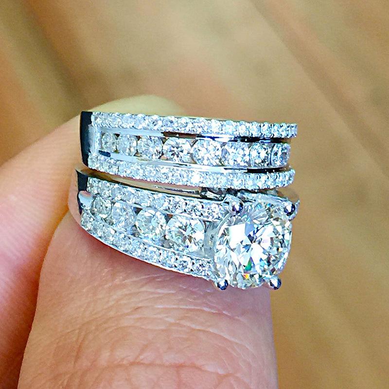 Product Introduction of Bộ Dây Cặp Đôi, Kim Cương Đầy Đủ Sang Trọng, Bộ Nhẫn Đính Hôn Zircon Tinh Tế 10