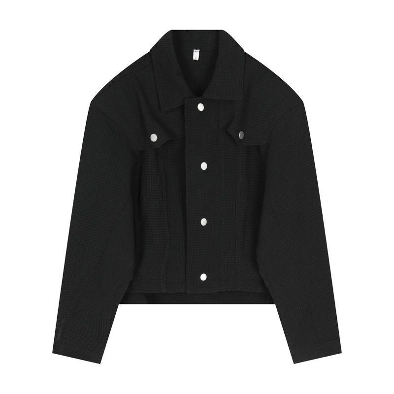 Áo Khoác Bánh Quế Cho Nam Và Nữ, Áo Khoác Chở Hàng Ngắn, Dáng Rộng Giống Nhau, Quần Áo Xe Máy Retro Đa Năng, Thời Trang Cặp Đôi 7