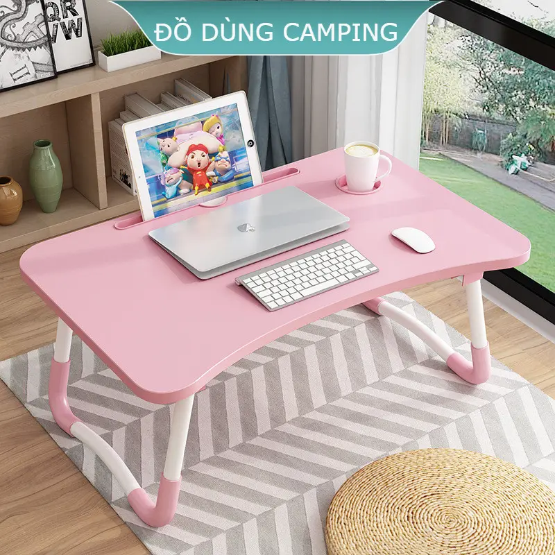 Bàn Học Gấp Gọn Thông Minh Có Khe Để Điện Thoại, iPad. Bàn Mini Giá Rẻ Cho Học Sinh, Sinh Viên 40x60cm