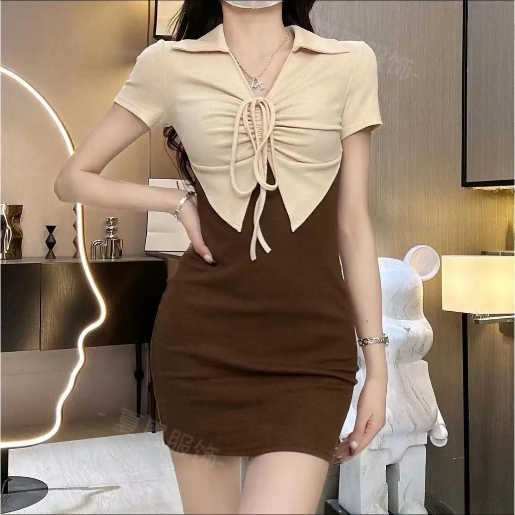 COHAN DR118 DRESS CASUAL KOREAN SEXY BAHAN KNIT STRECH FIT BODY ROK MIDI
