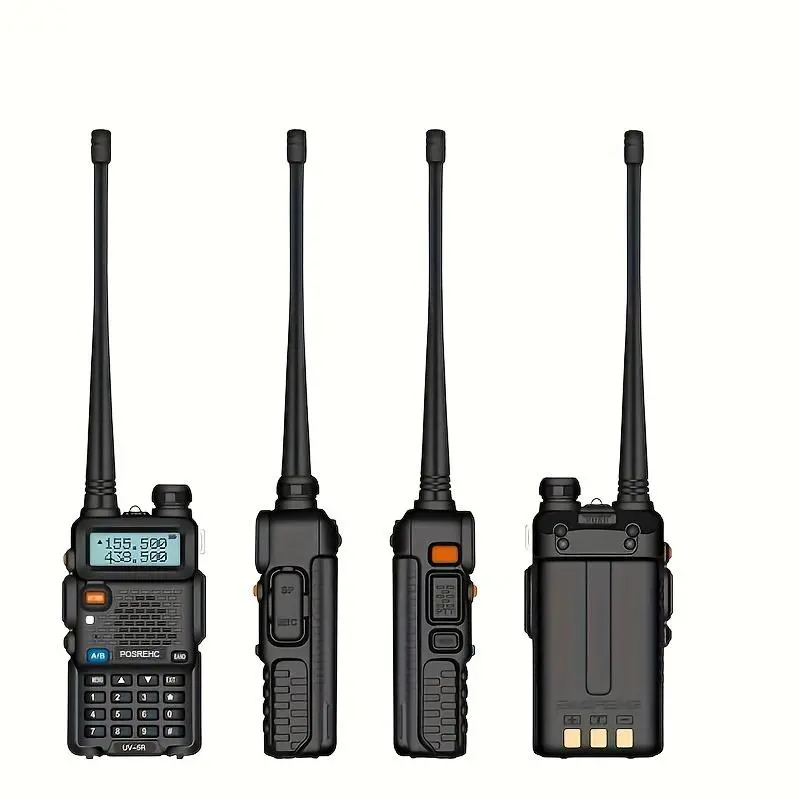 POSREHC UV-5R Portable Handheld Walkie Talkie, 1 Count 5W/8W Rechargeable Dual Band Two Way Radio Transceiver, Long Standby Walkie Talkie for Outdoor