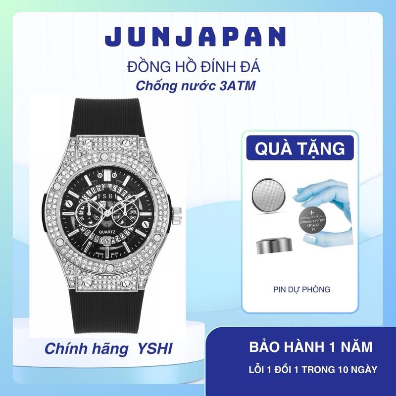 [ JunJapan ] V Đồng nam, nữ chính hãng YSHI full đính đá chống nước 3atm full hộp + thẻ bảo hành 1 năm tặng pin dự phòng Nam Watch Đeo Tay baoduong dongho  đồnghồ honam hot hồ đồng  hồ chạy bao tin