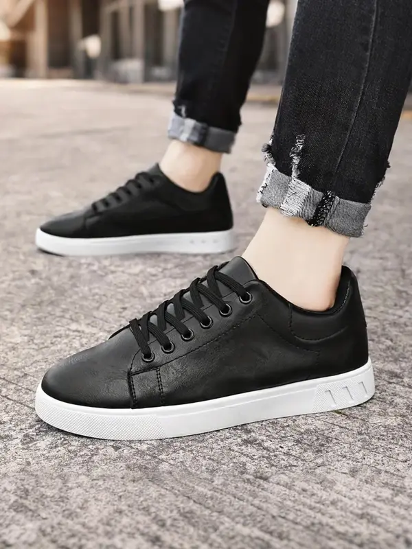 Men's Fashionable Lace Up Low Top Sneakers, Casual Breathable Lightweight Comfortable Sports Running Shoes, Male All-match Round Toe Shoes for Daily Wear 3