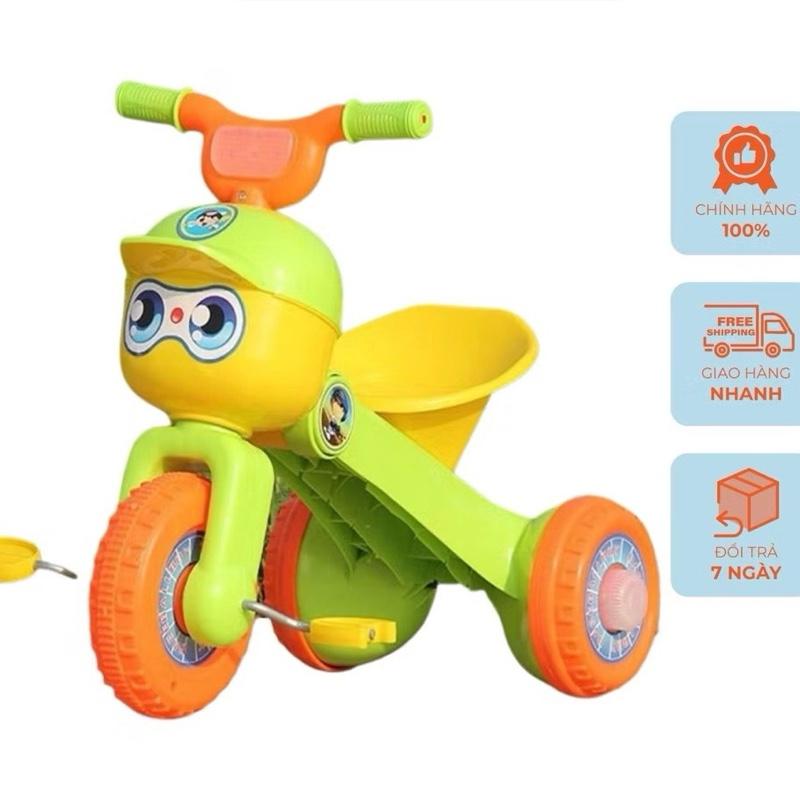  Xe đạp ba bánh con kiến kết hợp chòi chân có đèn nhạc cao cấp phù hợp cho bé từ 1-3 tuổi. Xe có ghế tựa có nhạc và đèn 
