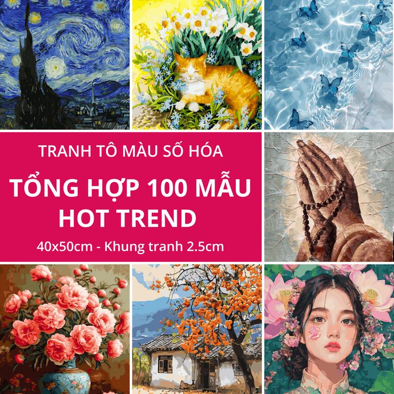 100+ mẫu Tranh số hóa 40x50cm Hot trend đã căng khung Tô Màu Vẽ Tranh Diy