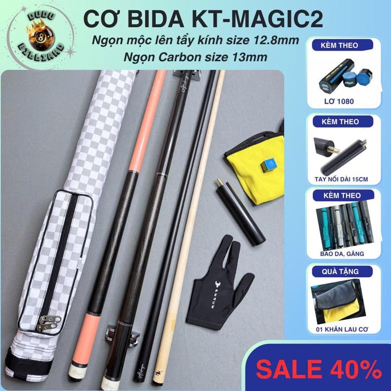  Cơ bida cao cấp KT Magic 2 ngọn mộc và Carbon  tặng kèm combo bao da phụ kiện và chuôi nối dài  .  gậy bida kt pro 