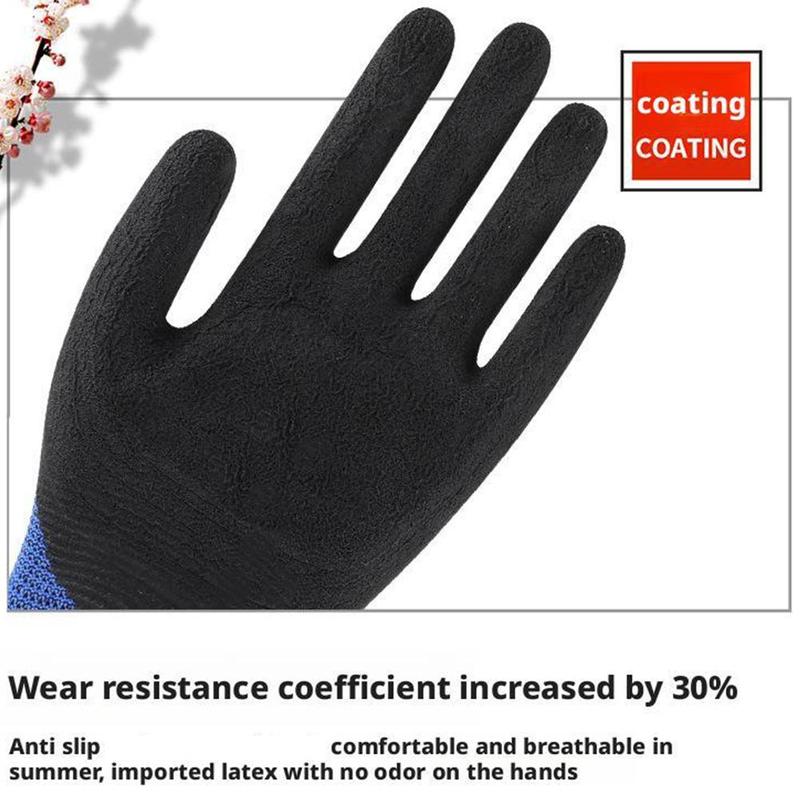 Latex Labor Protection Gloves Half-hang Dipped Elastic Gloves Women's Thick Wear-resistant Labor Protection Gloves 5