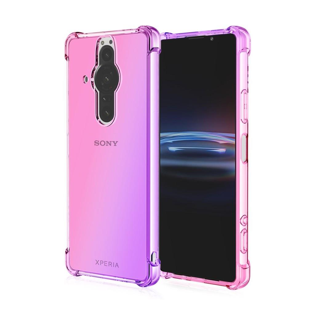 เคส TPU ไล่โทนสี สำหรับ Sony Xperia Pro-I ฝาครอบป้องกัน กันกระแทก เคสโทรศัพท์ใส