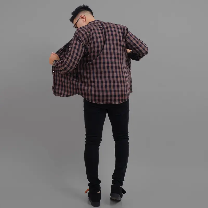 Dgm kemeja flanel pria lengan panjang casual 1551 3
