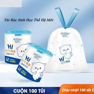 Túi Đựng Rác Có Dây Rút GutyKids Size Đại Loại Siêu Dày Dai Chắc Chắn, Túi Đựng Rác - 1 cuộn 100 túi