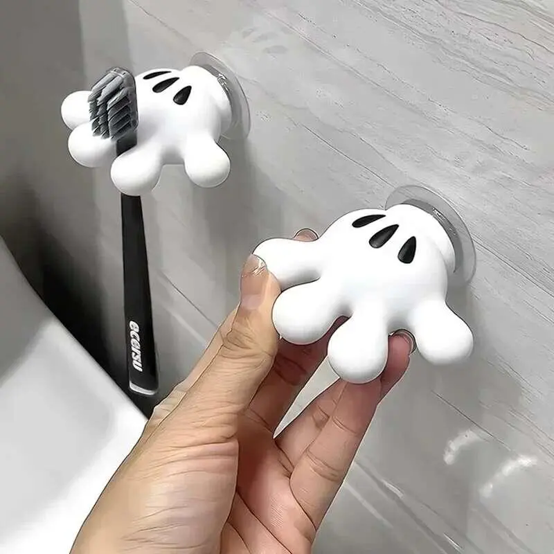Toothbrush holder Palm cute bathroom towel suction cup multi-function traceless hook data cable winder