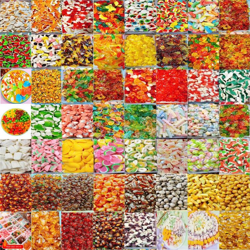 1 kg kẹo dẻo mix 107 vị Đủ loại, 3d, 4d, bóc vỏ, nhân kẹo TRÁI CÂY KẸO DẺO chip chip SIÊU NGON ĂN LÀ NGHIỀN LOẠI 1 NẤU BẰNG MẠCH NHA NGỌT THANH AN TOÀN Ăn Vặt Candy Food Thức Ăn Chua kẹo tết kẹo chip
