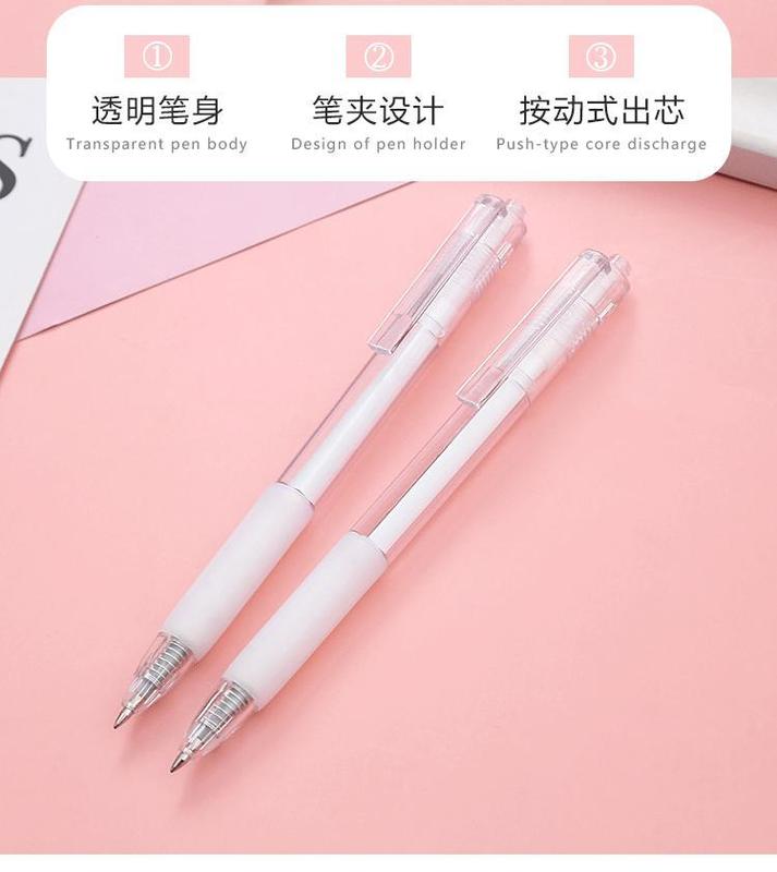 Product Introduction of 1pcs Creative Simple Transparent Rod Gel Pen Student Pen High-quality Learning Office Stationery Signature Pen 2