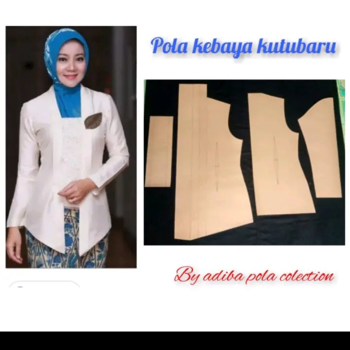 pola kebaya kutubaru wanita dari kertas kraf 125
