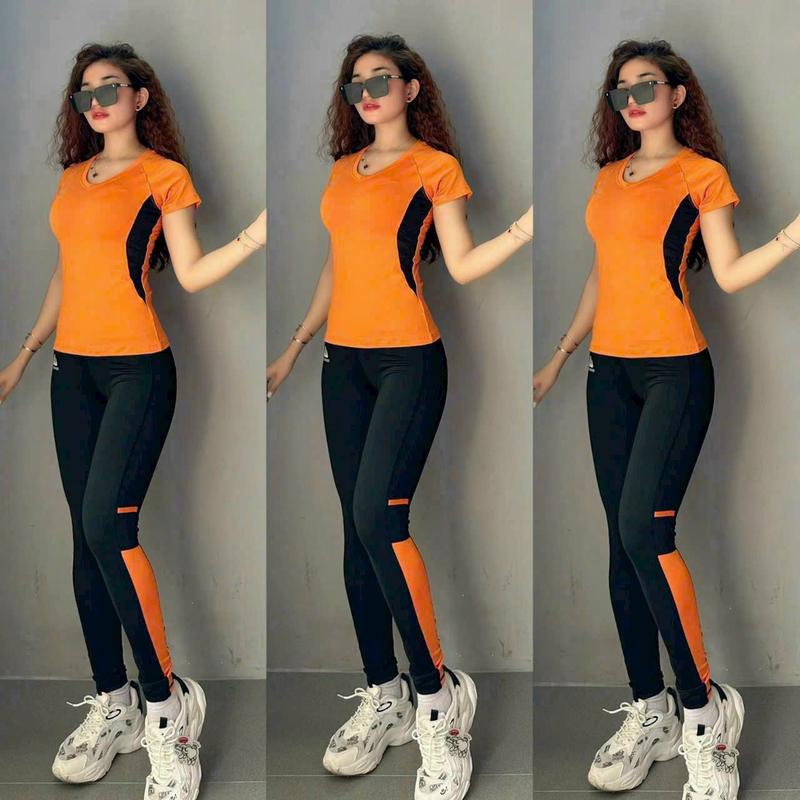 Bộ Đồ Dài Thể Thao Chất Thun Lạnh Co Giãn Thấm Hút Thể Dục Thể Thao Gym Yoga Hoạt Động Hằng Ngày Tập Gym Chạy Bộ Sport Tập Yoga 4