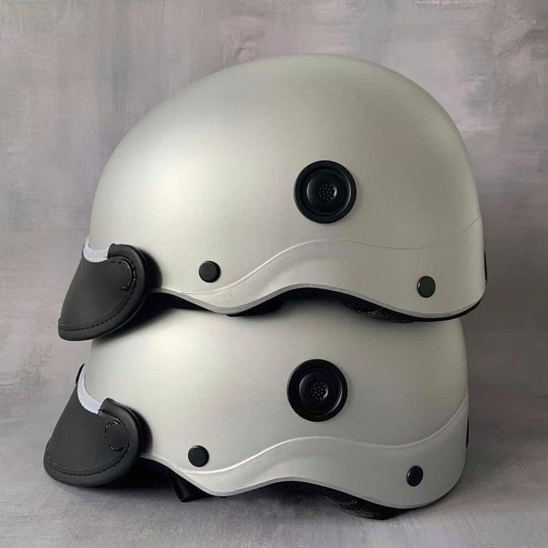 Nón Bảo Hiểm Nửa Đầu Trơn Màu Sơn Nhám Có Lỗ Thông Gió, Mỏ Nón Dẻo Có Thể Tháo Dời Được Nam Phụ Kiện