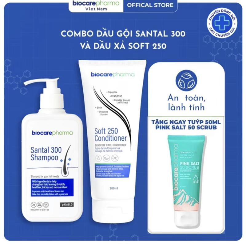 [Tặng Tẩy TBC 50gr] Combo Dầu Gội và Dầu Xả dược liệu BioCare Pharma hỗ trợ gàu, nấm ngứa da đầu Chăm Sóc Tóc