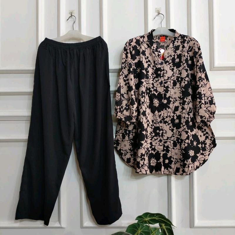 SETELAN WANITA,RAYON PREMIUM,BUNGA BUNGA, 1