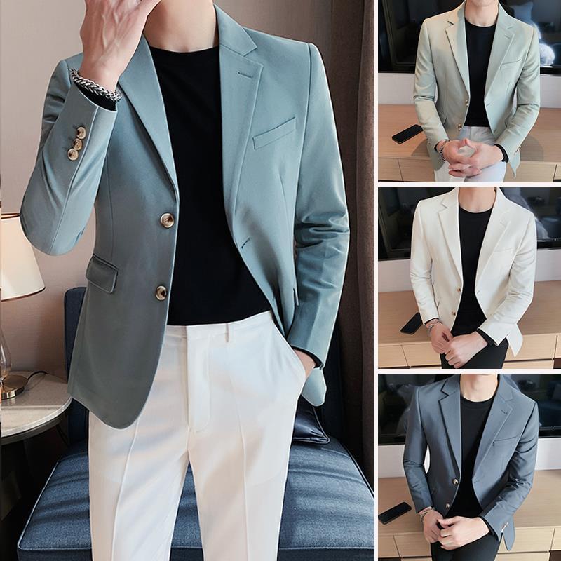 Product Introduction of Slim Fit Men's Blazer Korean Style Ins Trendy Cool High-End Casual Suit Business Formal Hairstylist Jacket Footwear 6