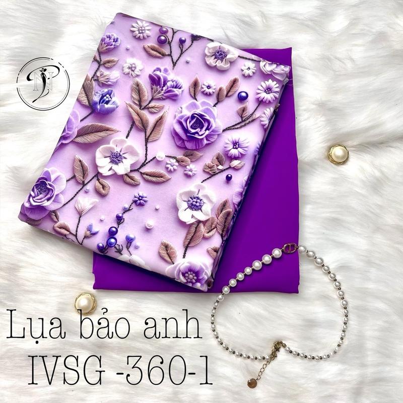  HOA LÁ KIM GIẢ THÊU - Lụa bảo anh chất liệu co giãn mềm mịn mát rũ thấm hút mồ hôi tốt 