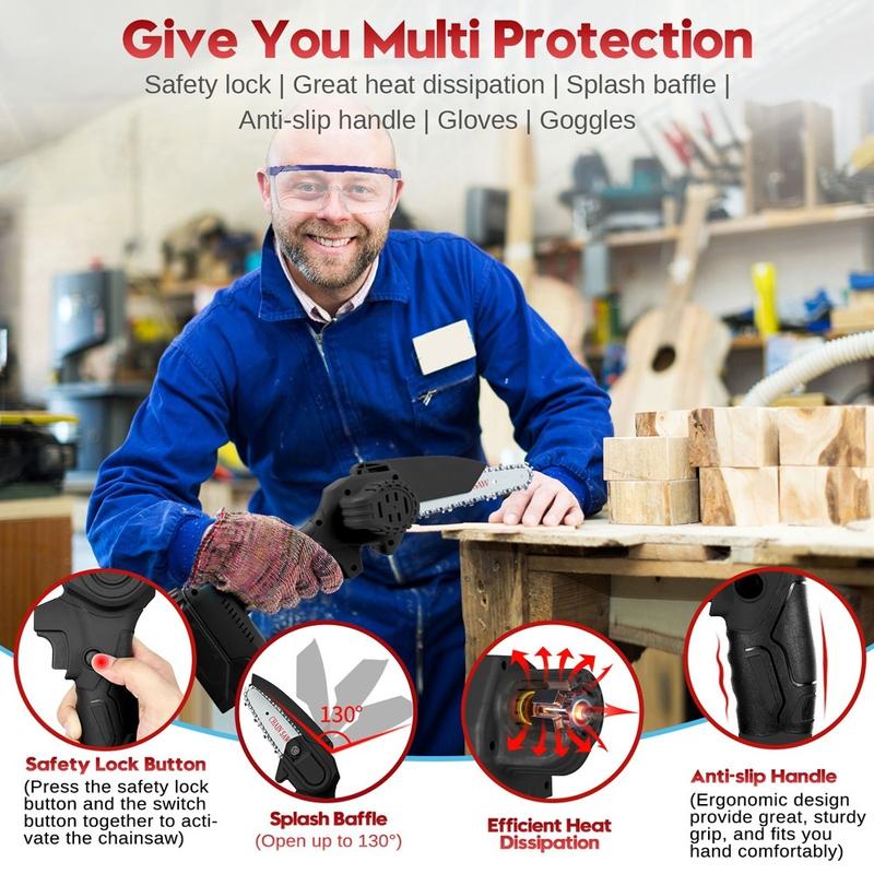 SG Locally Cordless Mini Chainsaw Reciprocating Saw Wood Pruning Cutter Electric Hand Chain Saw For Wood Trees 7
