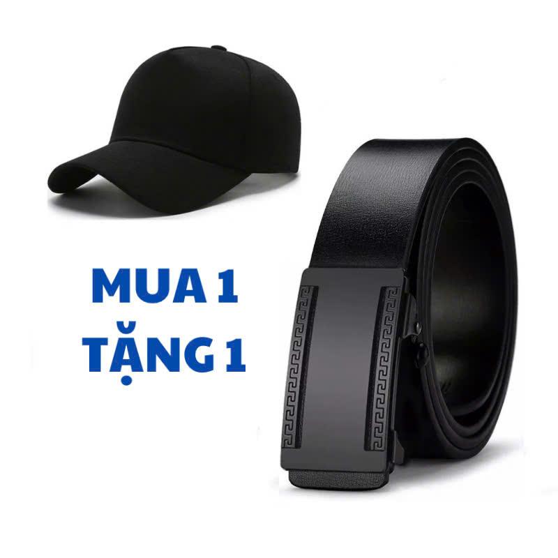 (GIÁ TỐT) Combo 2 MÓN: 1 thắt lưng khóa tự động mặt hợp kim cao cấp- TẶNG MŨ lưỡi trai Kim Tuyến Titan th ắ t lư ng 7
