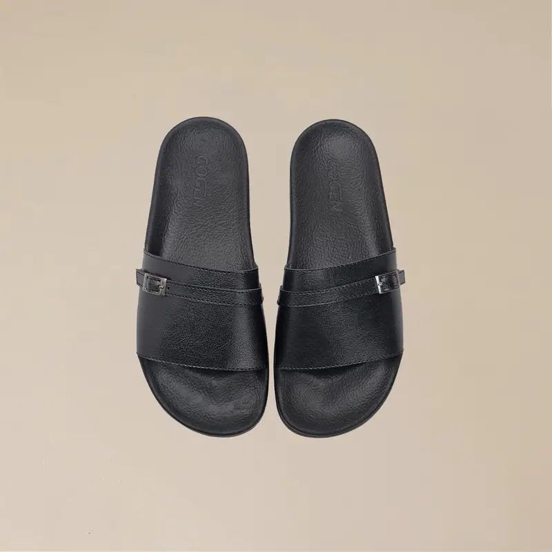 Cogen Sendal Flat Sandal Slop Wanita Slide Rubber Bym Series - Black 2