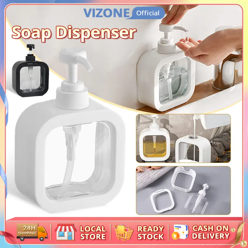 Soap Dispenser Portable 300ml 500ml Clear Plastic Pump Bottles Kitchen Liquid Soap Dispenser Bathroom Shampoo Shower Gel Container Refillable Dish Soap Pump Bottle Hand Sanitizer Container