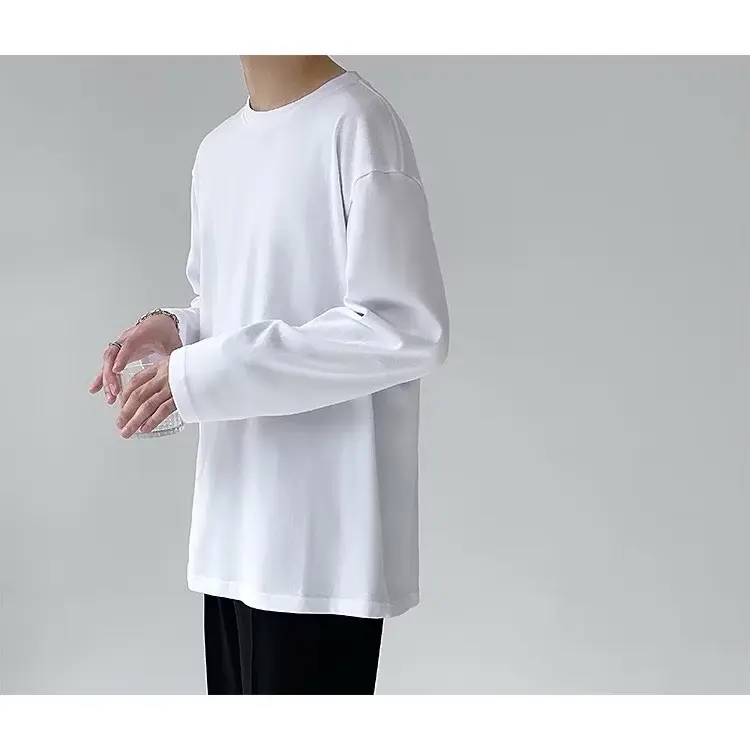 Áo Thun Dài Tay Nam Nữ - Hàng VNXK   Cotton Shirt Menswear Kem