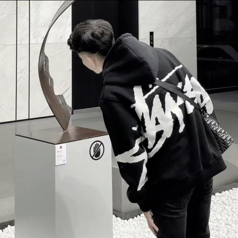 Áo Khoác Nỉ Hoodie Hoạ Tiết Chữ Ký + Mũ Nỉ 2 Lớp HT Nam Menswear Dài Tay hoodie  nỉ