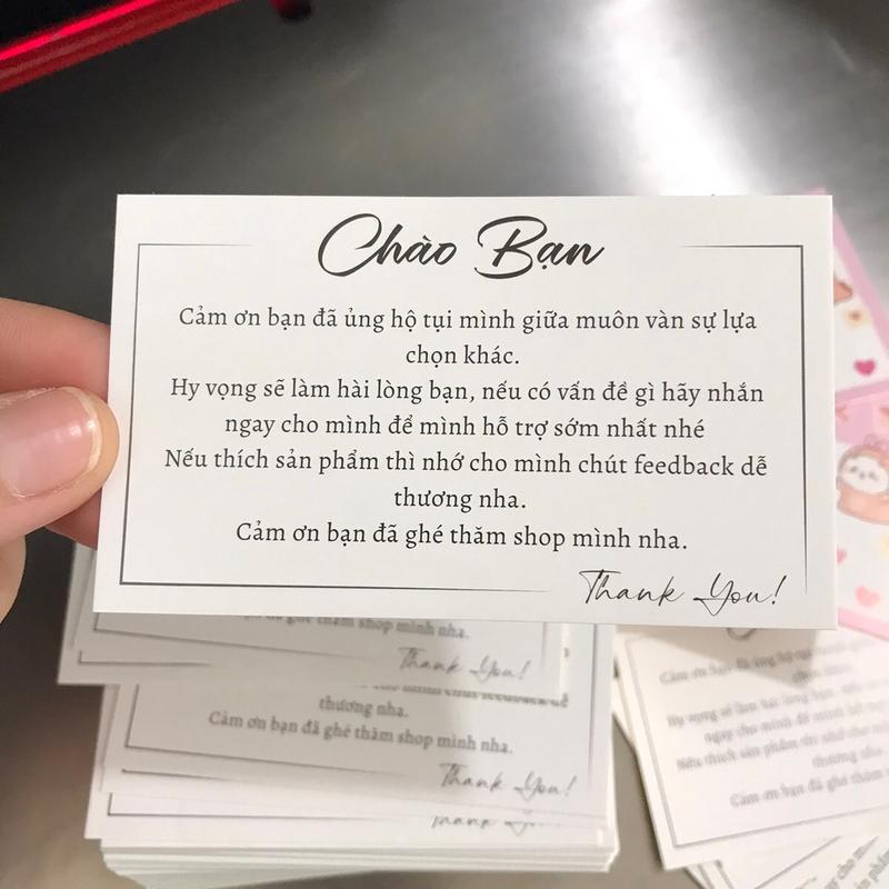￼Combo 100  thiệp cảm ơn dùng cho shop bán hàng gửi khách hàng 3
