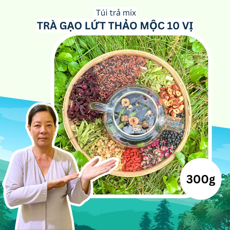 [ TRÀ THẢO MỘC ] Trà gạo lứt thảo mộc 10 vị | Tiệm Bà Út