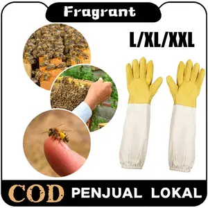 Gloves Beekeepers Protective Panjang Sarung Tangan Anti Lebah Sarung  11.Panjang Sarung Tangan Anti Lebah Sarung
