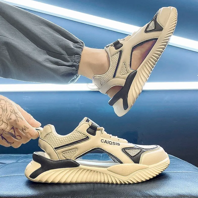 Men's Summer Trendy Outdoor Sports Non-slip Wear-resistant Driving Beach Water Shoes Closed-toe Clogs