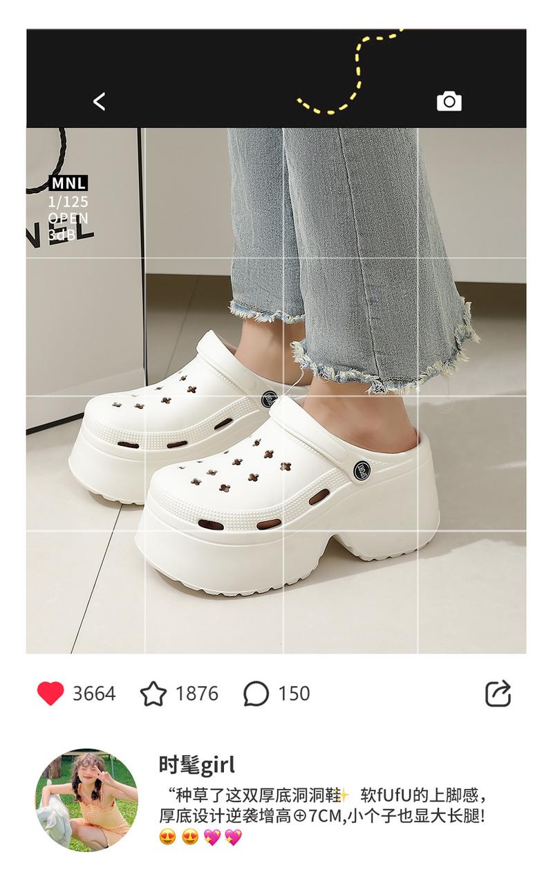Product Introduction of Thick soled perforated shoes for women wearing slippers, summer home shoes for women, couple EVA slippers, cool slippers for women 3