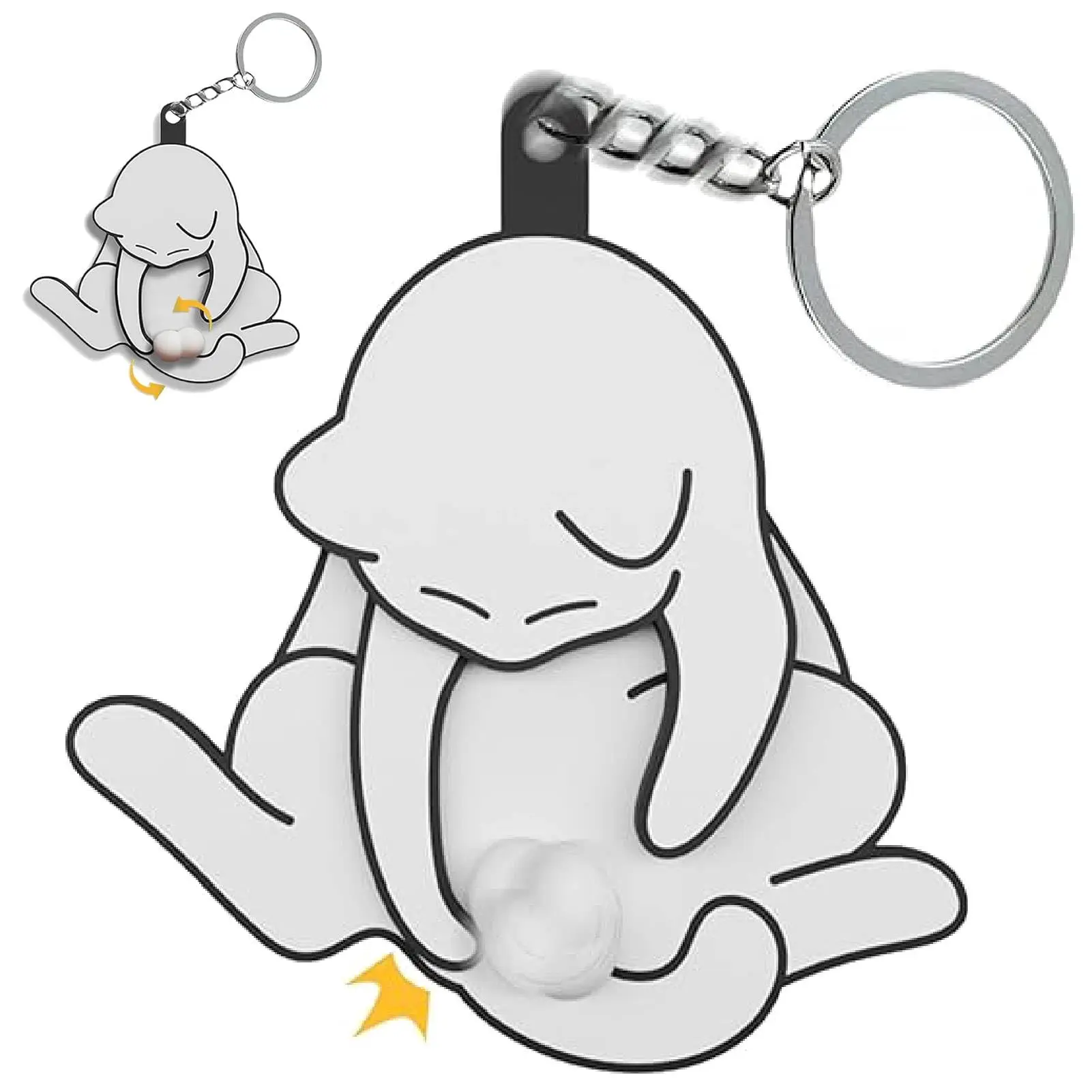 Cute Cat Design Keychain, 1 Count Funny Cat Interactive Keychain, Pet Lovers Funny Prank Gift, Bag Charm for Pet Lovers