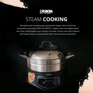 Kukusan Listrik SIgnora, Kapasitas 6 Liter, Daya 800-1.500 Watt