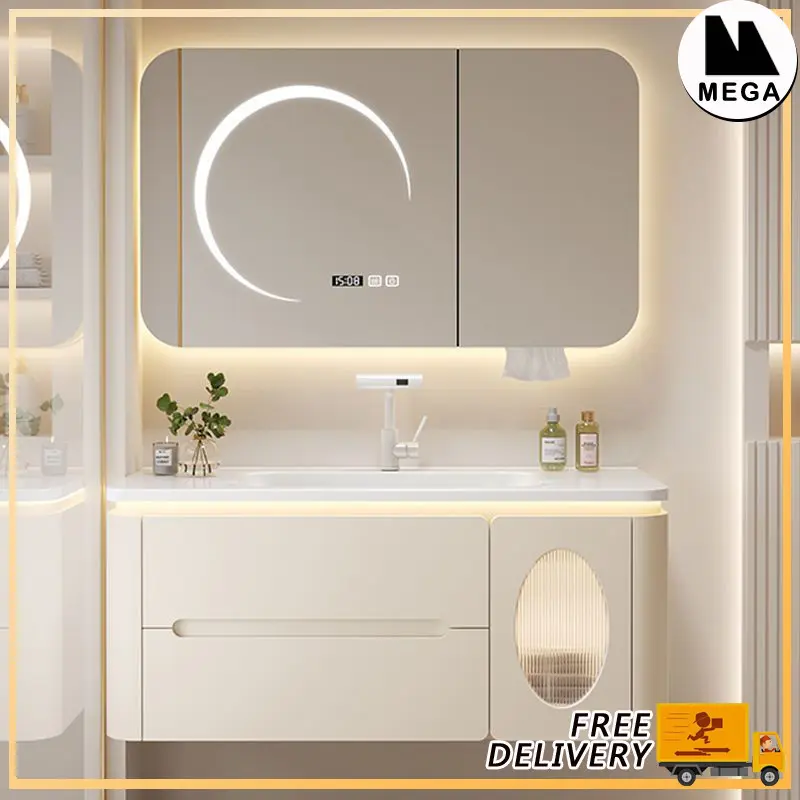 Minimalist Modern Bathroom Mirror Cabinet Bathroom Mirror Upgrade Smart Mirror Cabinet Large Capacity Storage Cabinet Hanging Toilet Cabinet