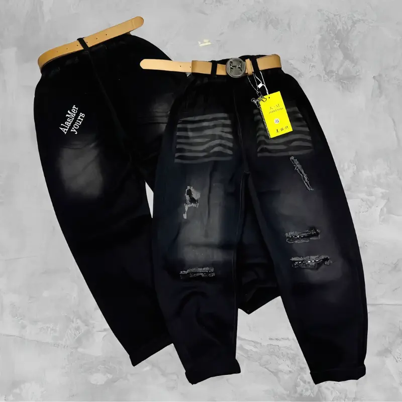 Quần JEANS đen rách QC BÉ TRAI cao cấp (16-45kg) Mã XL quần  rách