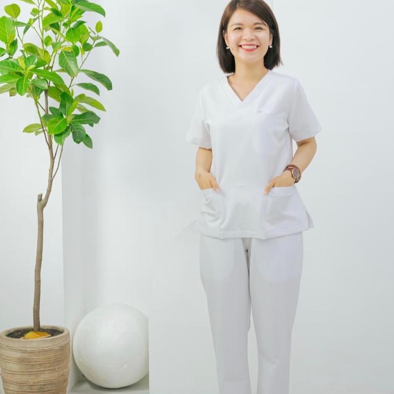 Đồng phục Spa màu trắng, Bộ quần áo y tế, Áo blue dược sĩ, Áo blouse, Bộ Scrubs bác sĩ ,Bộ blue y tá nam nữ vải phổ thông Cotton Menswear Tim