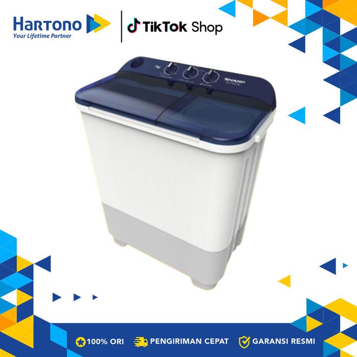 Gambar Sharp Mesin Cuci 2 Tabung Semi Auto Washer 7Kg EST75NTBL dari MyHartono Kota Bandung Tokopedia