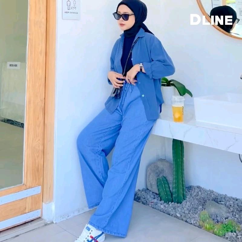 Celana Kulot Panjang Jeans Bahan Nyaman Tidak Luntur 1