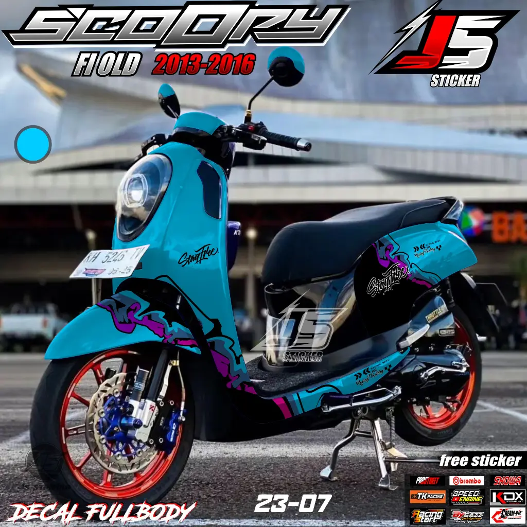 TERBARU Decal Sticker Honda Scoopy lama Fullbody - Stiker Variasi Scoopy Fi Old 2013 2014 2015 2016 Fullbody Desain Grafis Elegant 23.07