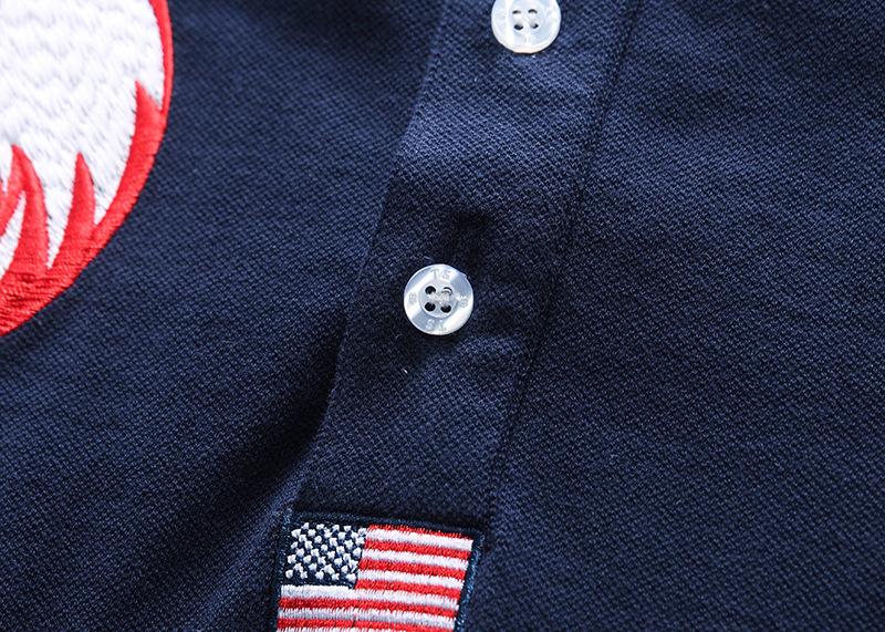 Product Introduction of New Arrivals Oversized Polo T Shirt Men Short Sleeved California of USA Embroidery White Eagle Golf Wear Collar T-shirt Plus US Size XS-7XL 13
