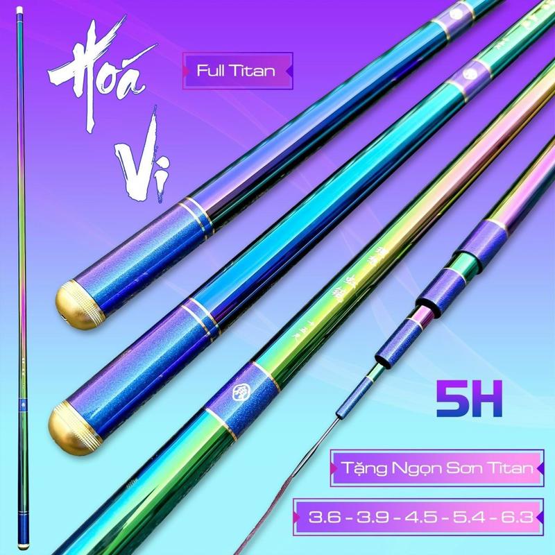 [ Bảo Hành không giới hạn Lóng trong 6 tháng ] ( tặng trục Xảo Minh + 3 phao Mỹ Nhân Ngủ G05 ) Cần Câu Cá Trung Hoá Vi 5H 28i TiTan 7 màu , chuyên diếc , rô , chép , dịch vụ và tự nhiên Fishing Bắt Cá Đi Câu Câu Cá