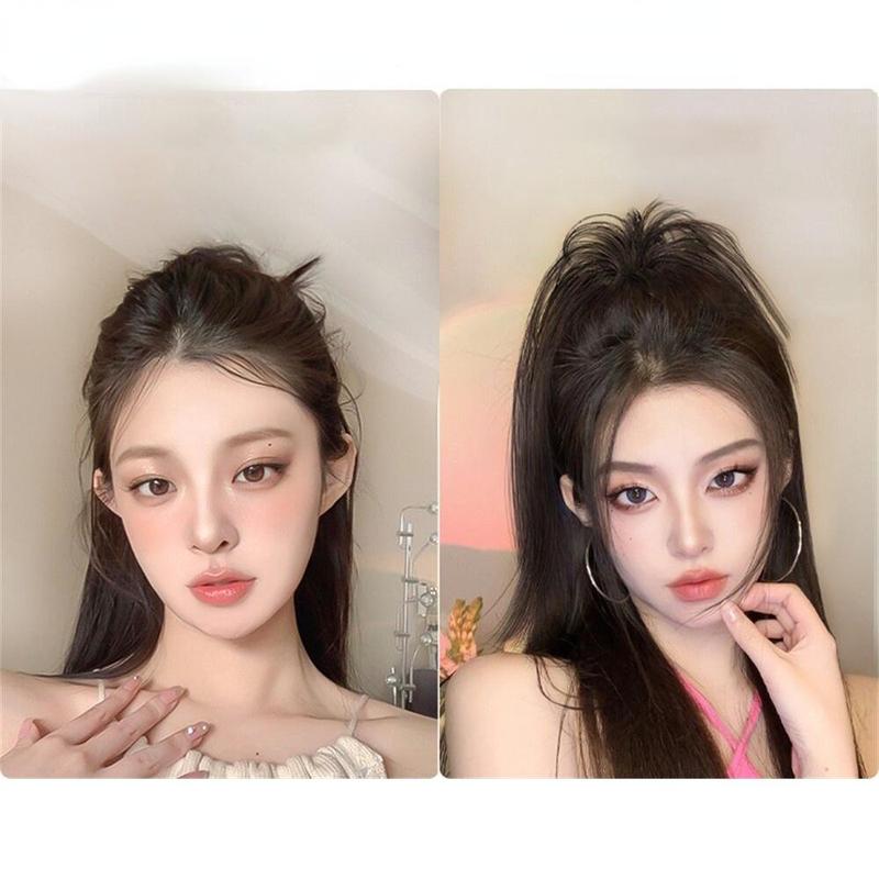 Product Introduction of Fashion 40cm Lazy Invisible Long Hair with Grab Clip Ponytail Natural Extension Straight Hair Wig Waterfall Half-Tie High Wig 13