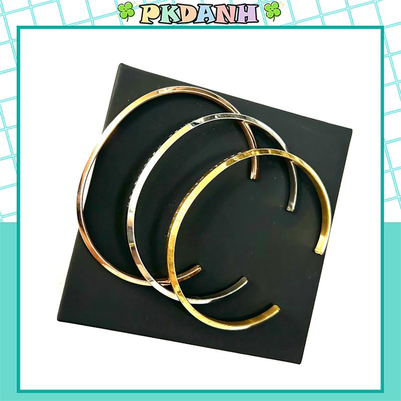 Vòng Tay Cuff Cao Cấp Lắc Tay Đôi Dành Cho Nam Nữ phong cách thời trang không gỉ Phụ Kiện Titan Đeo Tay