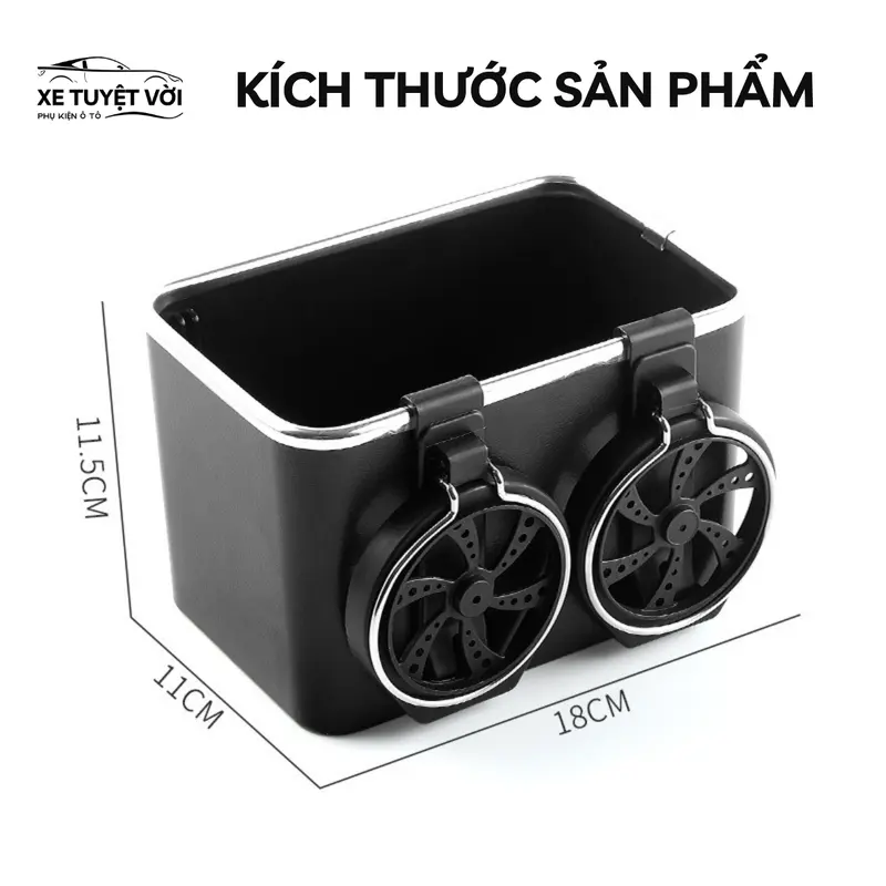 Hộp Đựng Khăn Giấy Kết Hợp Giá Để Cốc Ô TÔ Đa Năng, Hộp Chứa Đồ Bệ Tỳ Tay Xe Hơi; Phụ Tùng Nội Thất Ô Tô 8