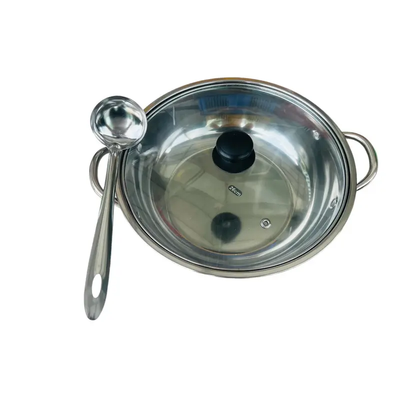 Nồi lẩu 26cm nắp kính, tặng kèm vá inox. hấp 4