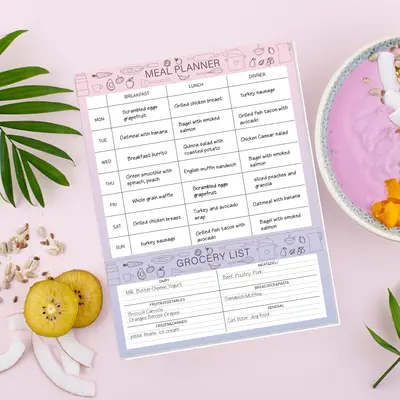 Meal Planner | Grocery and Meal Planner | Family Meal Planner | Weekly Meal Planner | Nutrition Organizer | Food Planner retailer | Bright Confetti